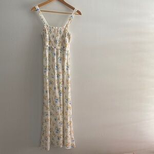 Floral Cream Maxi Dress Zara